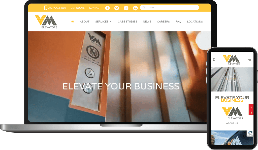Web Design Case Study Cover Photo VM Elevators